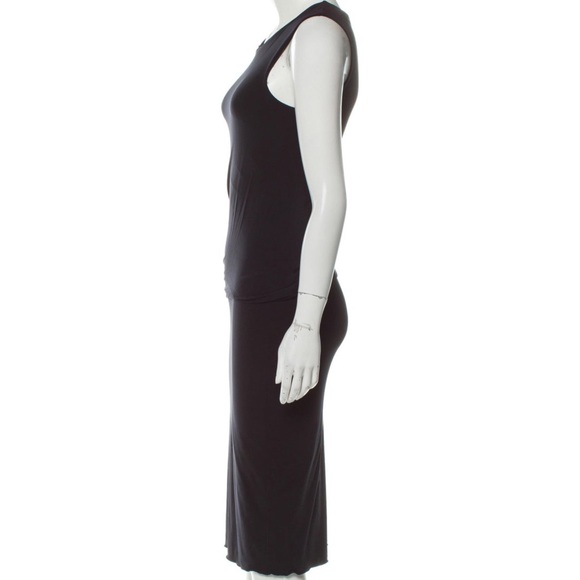 Calvin Klein Collection Sleeveless Solid Black Midi Dress - Picture 4 of 13